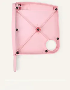 Portable A4 paper trimmer bottom detail view, pink plastic office cutter structural design