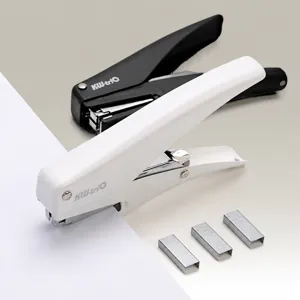 Grapadora manual con grapas 10# herramienta de papelería de oficina diseño ergonómico negro blanco