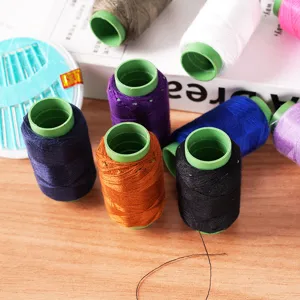 Colorful sewing thread spools set with needles for DIY handmade clothing repair home use