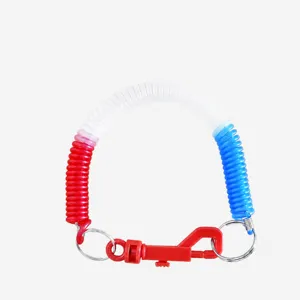 Llavero de resorte de plástico colorido cable en espiral elástico antipérdida