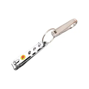 Llavero cortaúñas de metal duradero con diseño de gancho, accesorio de bolsillo portátil.