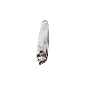 Stainless steel angled nail clipper, sharp and durable manicure tool for home use.