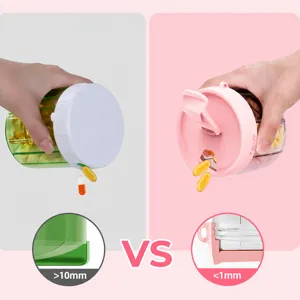 Portable 7-compartment weekly pill box plastic travel medicine organizer and storage container