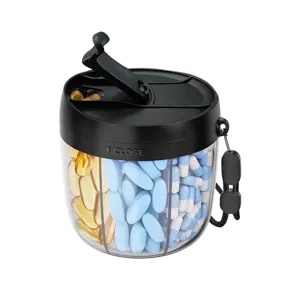 Portable 7-day pill organizer box food-grade plastic travel medication storage container