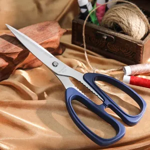 Heavy duty stainless steel household scissors, multi-functional kitchen and tailoring tool.