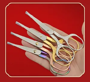 Stainless steel vintage embroidery scissors set, beautiful plum blossom handle craft tool.