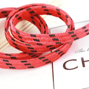 Corde à bagages tressée rouge et noire, cordon utilitaire durable pour arrimage de cargaison.