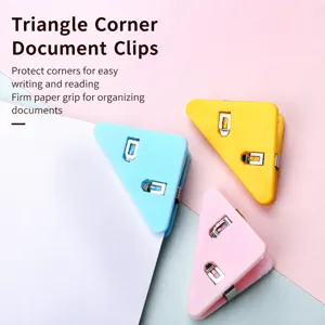 Clip Angolari Triangolari in Plastica Nero Opaco Morsetto per Carta Cancelleria per Ufficio e Scuola