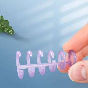 6-hole loose-leaf binder rings purple plastic planner refill coils for notebook diary 80 sheets