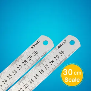 KW-triO stainless steel ruler 30cm metal straight ruler clear scale office school tool