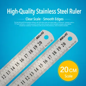 KW-trio stainless steel straight ruler 20cm metal office tool clear scale precision measuring