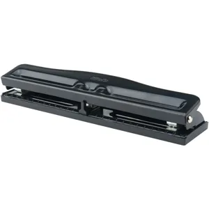 Black adjustable heavy-duty multi-hole paper punch for professional office document binding