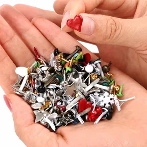 Colorful Metal Split Pins Brads Paper Fasteners DIY Craft Decorative Brads For School Office Document Fixing