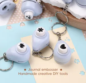 Mini gaatjesmaker detail, schattige dagboekembosser met diverse patronen voor DIY knutselen.