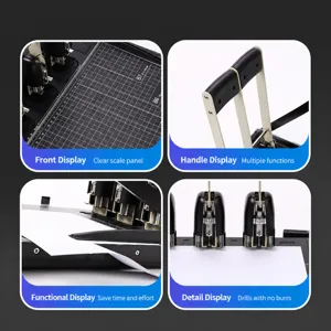 Heavy Duty Metal Office Document Binding Tool Adjustable Hole Punch