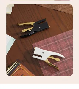 agrafeuse manuelle rétro portable mini outil de bureau papeterie ensemble deux couleurs