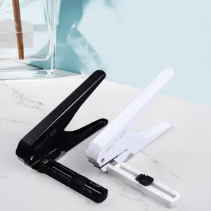 Single Hole Punch Heavy Duty Metal Handheld Hole Puncher Adjustable Paper Guide Portable Office School Stationery Tool