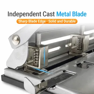 Perforadora de papel de 3 agujeros de metal pesado herramienta ajustable para encuadernación.