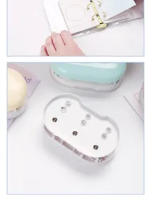 Mini hole punch for planner diary loose leaf paper stationery tool 3-hole binder diy craft student