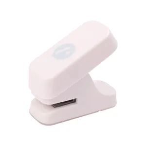 Portable mini single-hole puncher white plastic binder tool for office school stationery