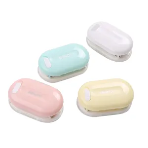 Mini portable hole puncher pastel colors cute stationery DIY planner office tool cute