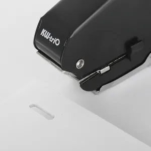 Black metal oval hole puncher for ID cards and badges heavy duty desktop stationery tool