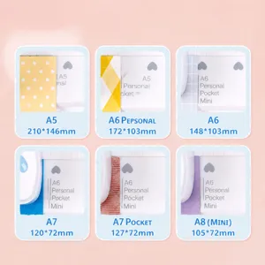 Deli cute heart hole puncher for A5 A6 A7 loose leaf planner paper with ruler guide.