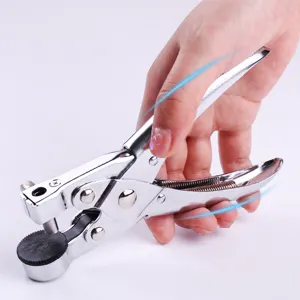 Handlocher Metall Lochzange fuer Papier Plastiktuete PVC Karte Buero Schreibwaren Werkzeug