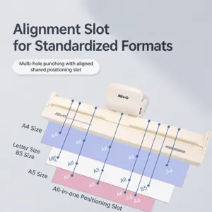 6 Hole Puncher and Loose Leaf Paper Alignment Ruler DIY Hand Account Binding Tool Office School Stationery Set