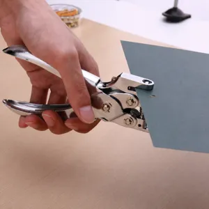 Handheld metal single hole puncher for office and craft, heavy duty office paper puncher.