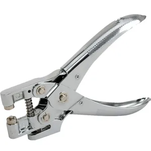 Handheld metal eyelet punch pliers for leather paper crafting and heavy duty grommet tool