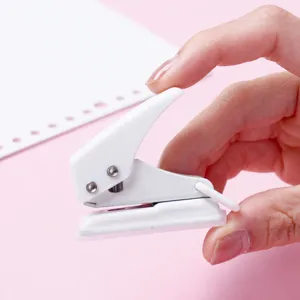 Mini single hole punch manual paper puncher portable loose leaf binding office stationery tool