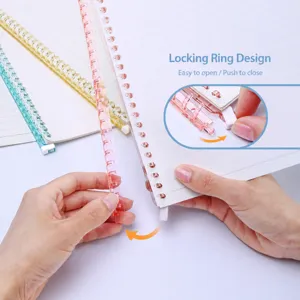 Plastic loose leaf binder rings for notebook, A5 B5 planner refill rings, office stationery.