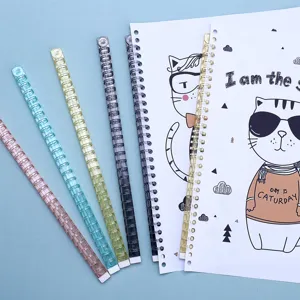 Plastic loose leaf ring binder notebook diary planning stationery office supplies colorful