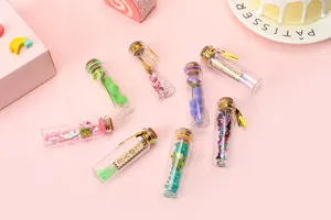 Creative glass wish bottles set with mini Eiffel tower and lucky clover for romantic gifts