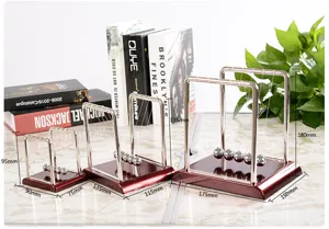 Newton cradle balance balls physics science desk toy metal pendulum home office decor ornament