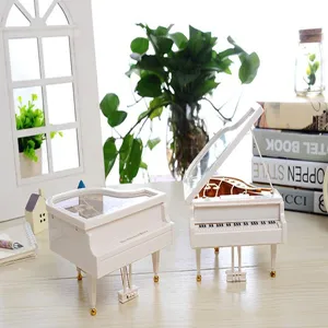 Miniature white piano music box detail, exquisite craftsmanship, perfect desktop decoration and gift.