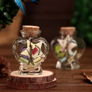 Creative Heart Glass Wishing Bottle Eiffel Tower Pendant Star Card Romantic Birthday Gift Home Decor Ornament