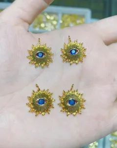 Mikro Eingelegt Vergoldet Kupfer Zirkonia Böser Blick Anhänger Charm Halskette Zubehör Eleganter Modeschmuck