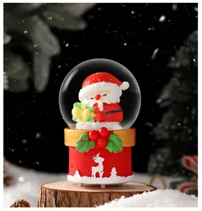 Christmas glowing snow globe desktop decoration ornament gift for holiday party and home decor.