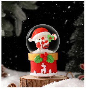 Christmas luminous snow globe desktop decoration, creative holiday gift for kids and friends.