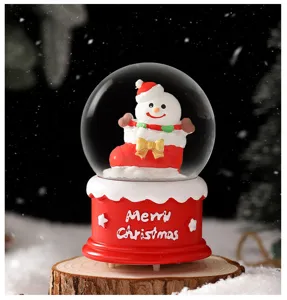 Christmas snow globe light up decorative ornament cute snowman gift for kids holiday party decor.