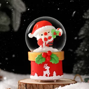 Christmas glowing snow globe desktop decoration, cute Santa Claus gift for kids and friends.