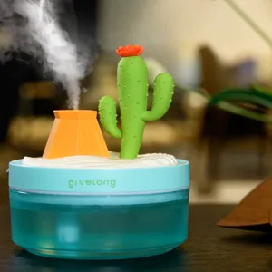 Mini cactus humidifier desktop air purifier portable usb plant humidifier home office decor