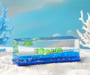 Jouet compte-gouttes rectangulaire monde sous-marin avec jolie tortue, décoration bureau