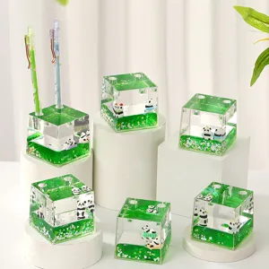 Acryl Panda Flüssigkeit Treibsand Sanduhr Ornament Kreative Cartoon Desktop Dekoration Stressabbau Spielzeug Stifthalter Geschenk