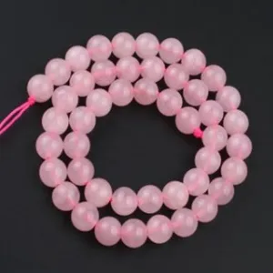 Perles rondes en quartz rose naturel en vrac pour fabrication de bijoux bracelets colliers DIY