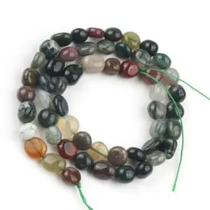 Natural Indian Agate Irregular Loose Beads Colorful Stone Freeform Drilled Beads For DIY Jewelry Making Bracelet Craft