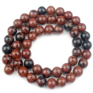 Perles rondes en agate rouge et noire perles de pierres precieuses pour fabrication bijoux.