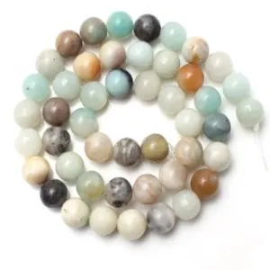 Perles rondes en pierre naturelle en vrac pour la fabrication de bijoux de bricolage.